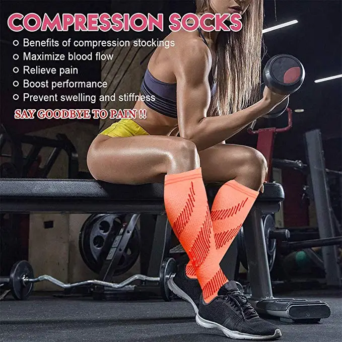 New Compression Socks Fit Football Soccer, Men Socks, Varicose Veins, Pregnant Women, Medical Nursing Knee High Stockings