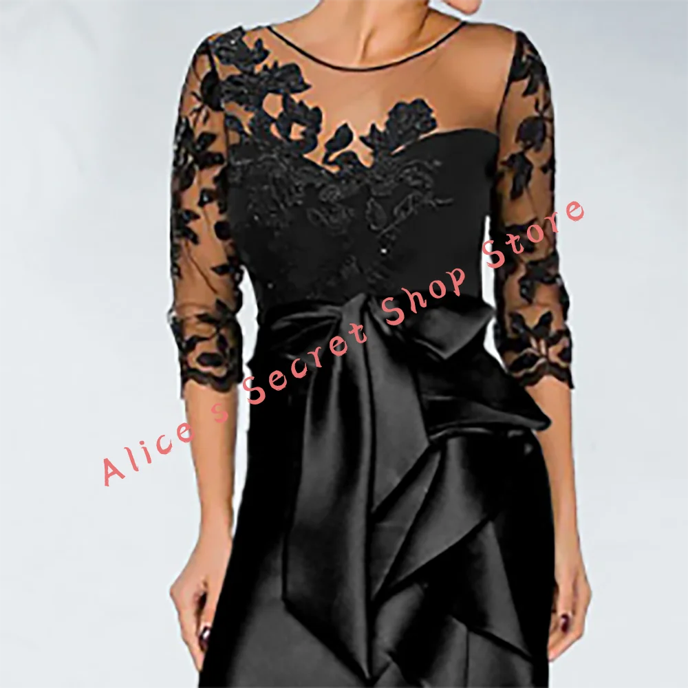 الكلاسيكية س الرقبة يزين الدانتيل الزنانير القوس ألف خط فساتين زفاف العروس أثواب الزفاف حسب الطلب