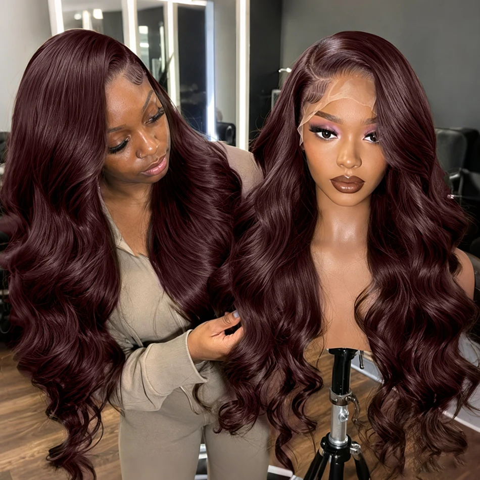 250 Density 32 36 Inch Chocolate Brown 13x6 Human Hair Wigs Hd Lace Frontal Body Wave Brown Wigs Brazilian 13x4 Lace Front Wig