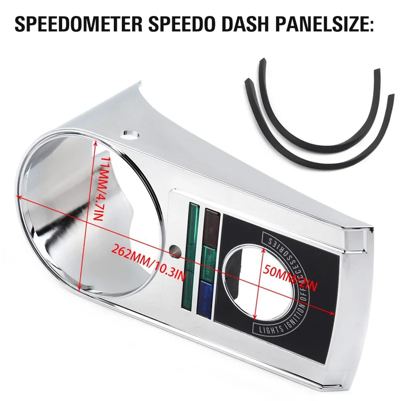 

NEW-Chrome Motorcycle Dash Cover Panel Speedometer For Heritage Softail Springer Electra Glide Fat Boy FLSTF
