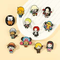 Épingles en émail tête de mort Luffy, épinglettes de personnages, badges de sac à dos, cadeau de broches anime mignon, 1 PC, accessoires de broche