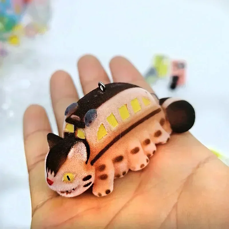 Q Version Cartoon Brown and Cartoon Blue Cats Anime Peripheral Various Styles of Kawaii Model Toys Pendant