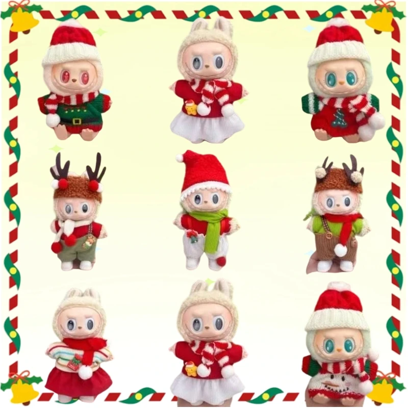 

17cm Mini Plush Doll'S Clothes Outfit Accessories For Korea Kpop Exo Labubu Idol Christmas tree snowman set Clothing Gift