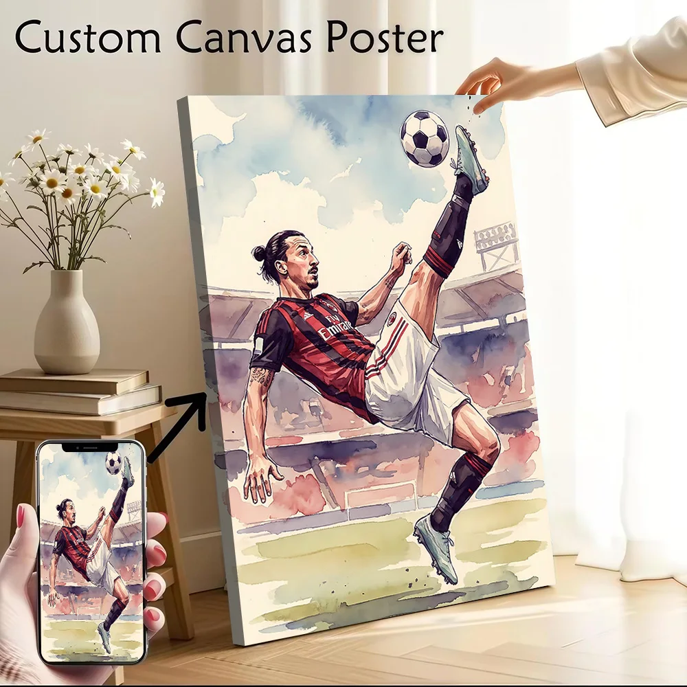 Zlatan Ibrahimović Poster Customizable Printed Canvas Painting for Pictures Wall Art Gamer Decoration Living Room Wand Deko Home