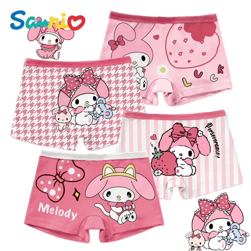 Anime Sanrios Hellokittys My Melody Kawaii Pure Cotton Kid Underwear That Does Not Pinch Buttocks Girl Brief Boxer Shorts Pantie