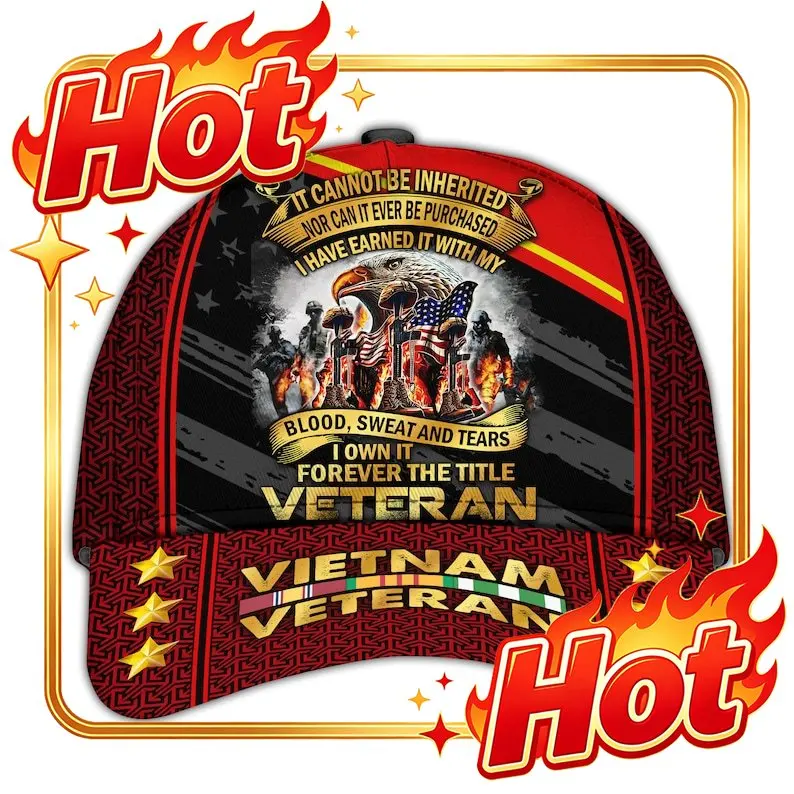 Custom Hat Vietnam Era Veteran Cap Proud US Veteran Dad Hat Vietnams Hats For Men Veterans Mens Patriotic Baseball Cap