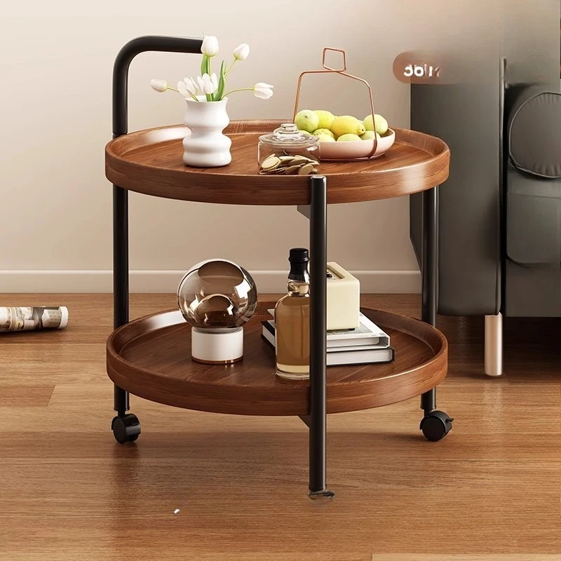 

Nordic style movable cart small coffee table sofa side living room household small table