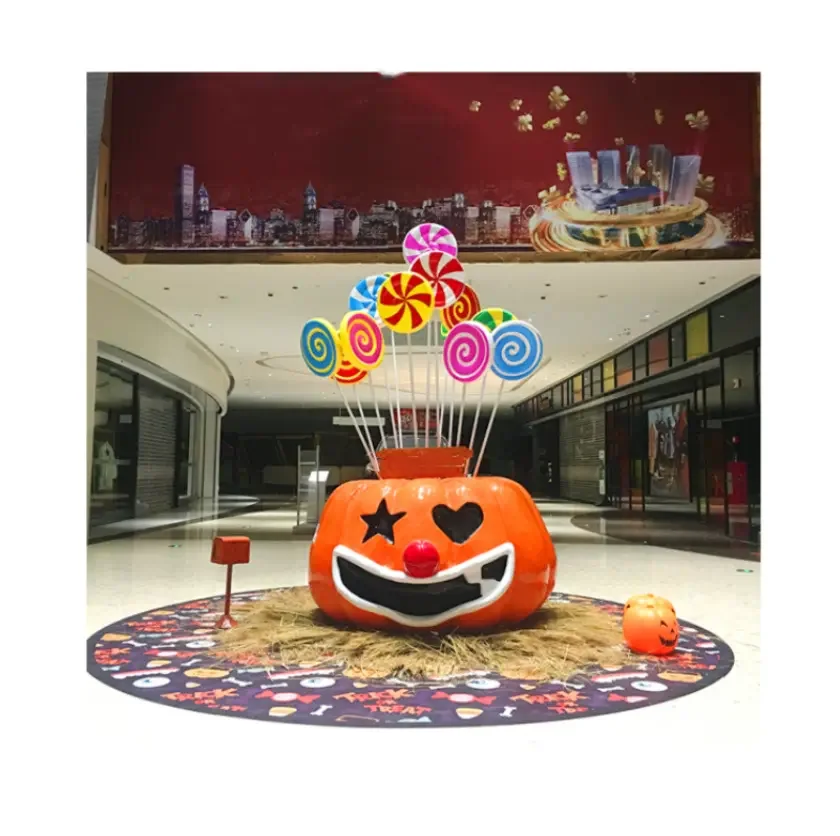 2023 Halloween props Art toys resin art crafts statues figurines sculpture fiberglass halloween pumpkin for halloween decoration