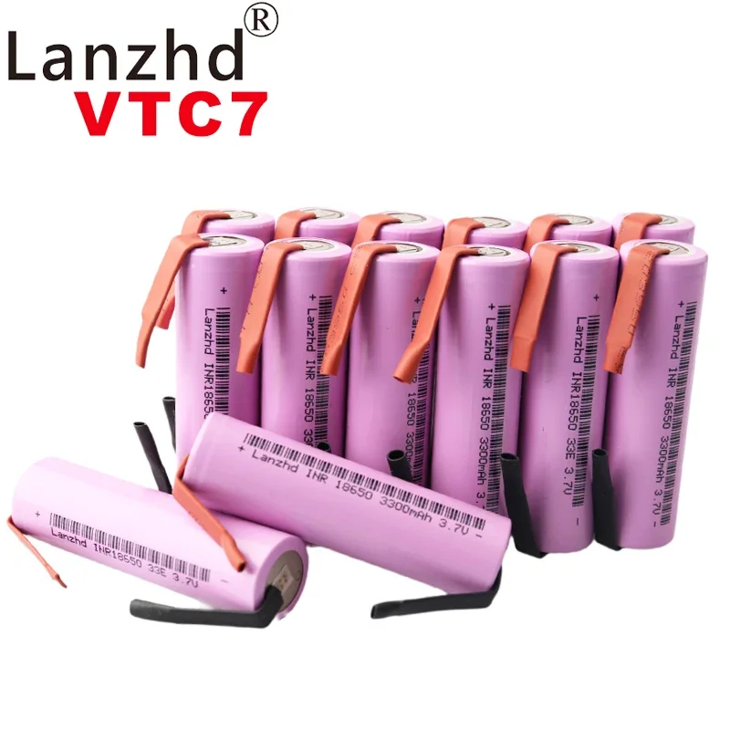 

2024 NEW 3.7V Battery 18650 Lithium Li Ion 3300mAh 17A Batteries For DIY + Nickel 48V Scooter Battery pack welding (8-40pcs)