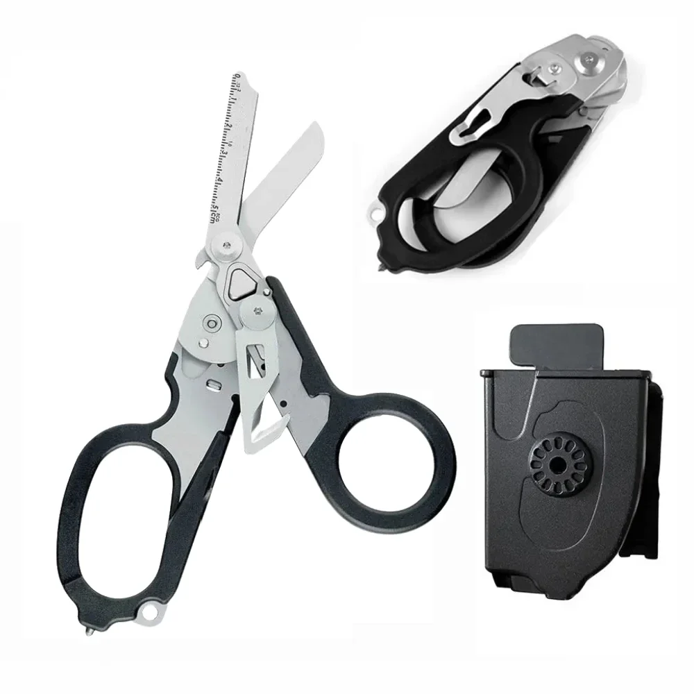 Multifunction First Aid Tactical Folding Scissors Outdoor Survival Tool Combination Tactical Scissors Stainless steel