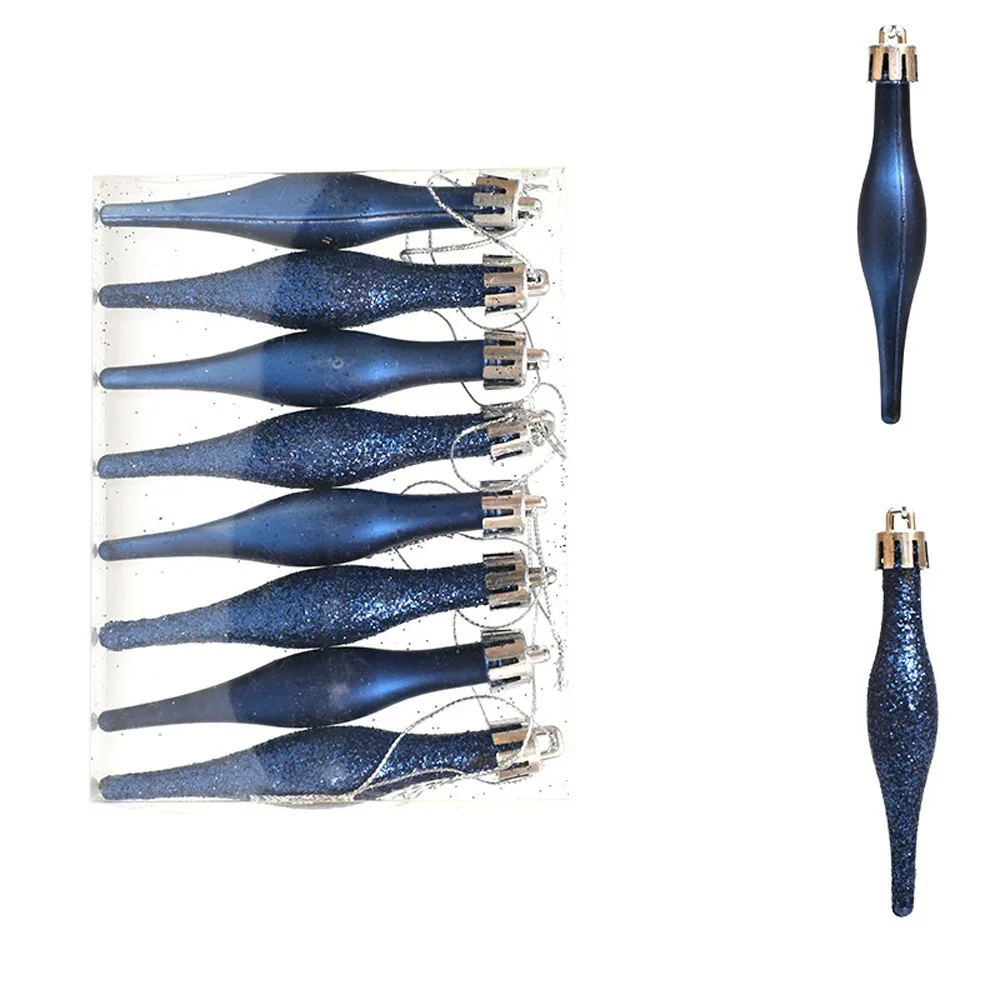 8 Uds. Colgantes de bolas de Navidad de 9cm en forma de caramelo galvanizado colgante de Navidad helado plástico decoración navideña