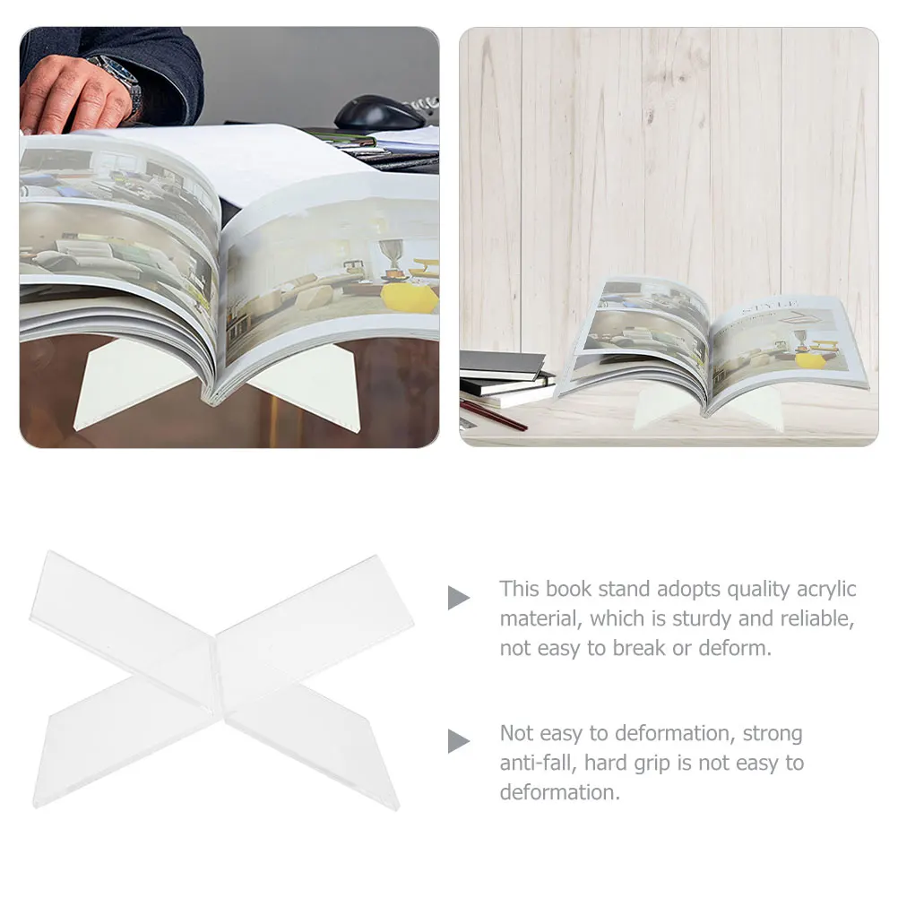 

1 set Acrylic Book Stand Large Size 15x31cm 4mm Transparent Recipe Magazines Cookbooks Display Sturdy Anti Fall Kitchen Textbook