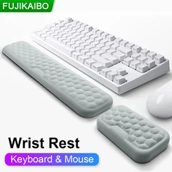 Almohadilla de descanso de protección de muñeca para ratón y teclado, con textura de masaje para PC, Gaming, ordenador portátil, memoria de descanso de algodón, nuevo