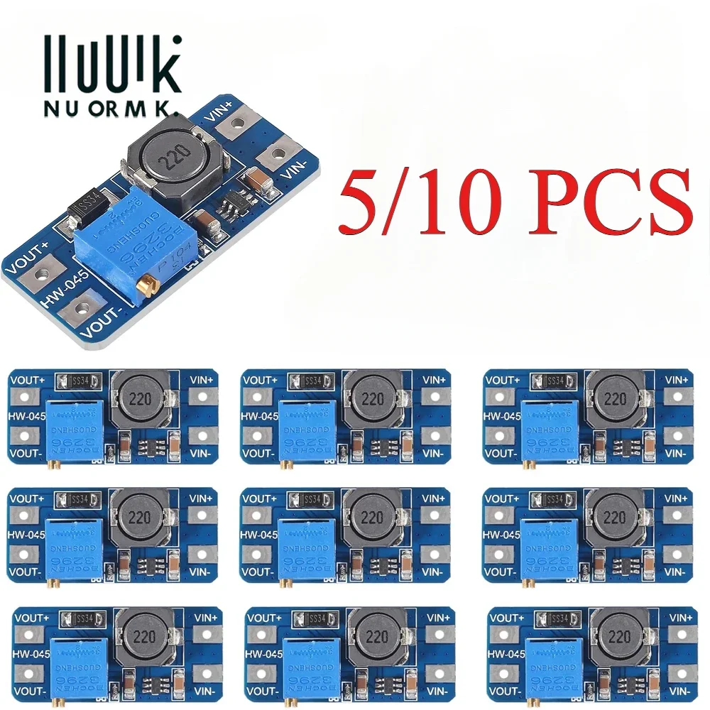 5/10pcs MT3608 Adjustable Step up Module Voltage Regulator DC-DC 2V-24V to 5V-28V 2A Boost Converter