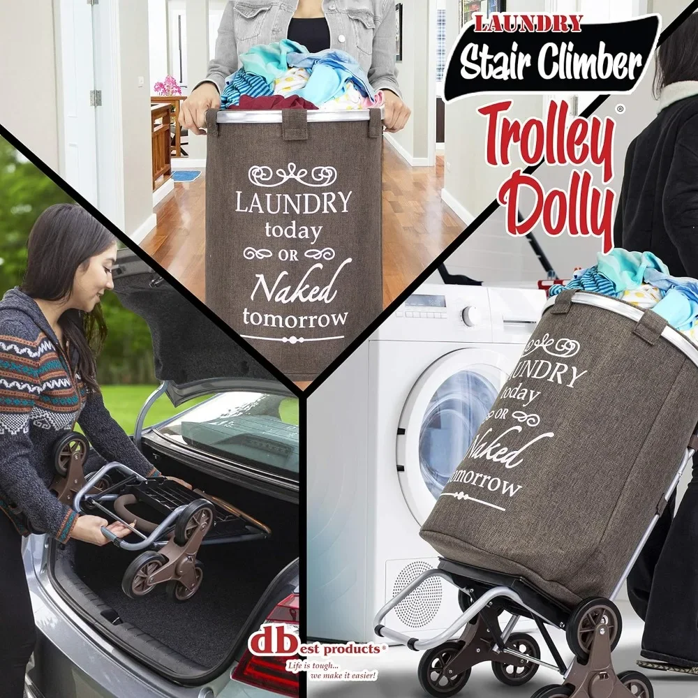 Stair Climber Laundry Trolley Dolly Dirty Laundry Basket Home Storage Organization Garden