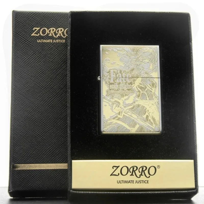 2026 Neues Original ZORRO Handgeschnitztes Kerosin-Feuerzeug, Retro Herren Tragbares Zigarettenfeuerzeug Geschenk