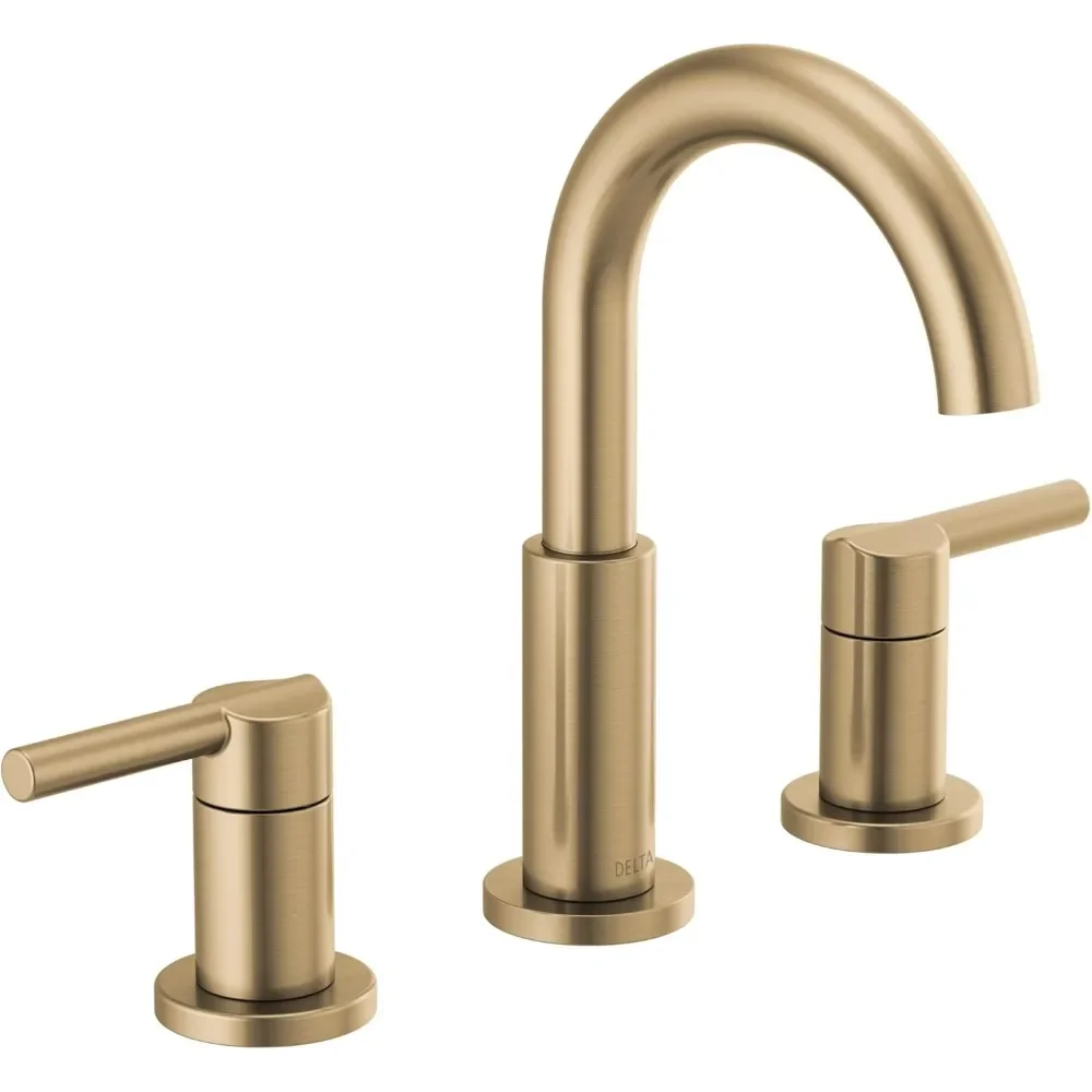 

Faucet Nicoli Widespread Bathroom Faucet 3 Hole, Gold Bathroom Sink Faucet, Bath Faucet, Drain Assembly 2 Handle Bathroom Faucet