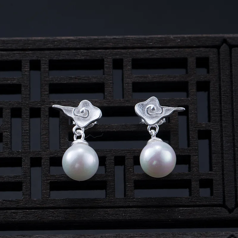 

Модные и элегантные серьги из бисера, ювелирные изделия из серебра S925, креативные классические серьги-гвоздики с жемчугом, изысканные