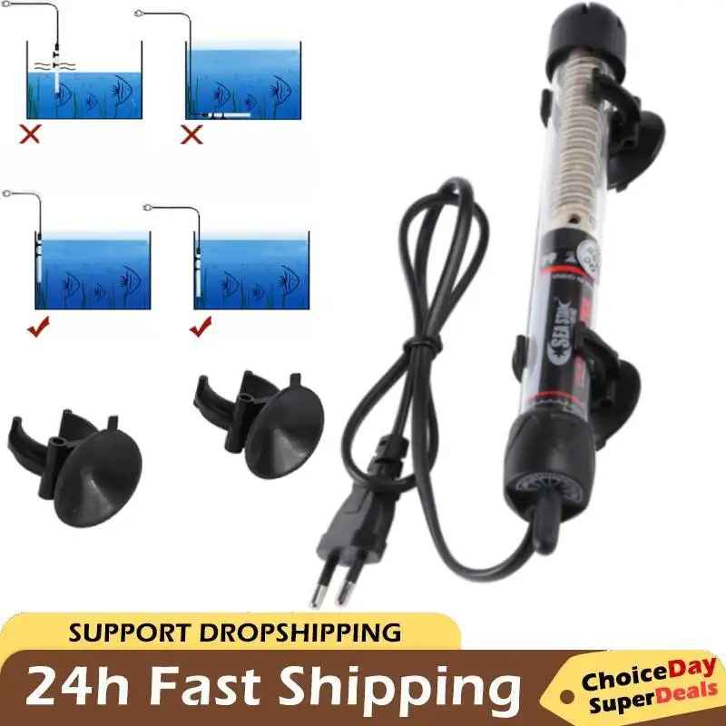 【セール中】25-300W水槽用ヒーター、温度調節可能なサーモスタット付き、水中自動加熱器、水槽アクセサリー