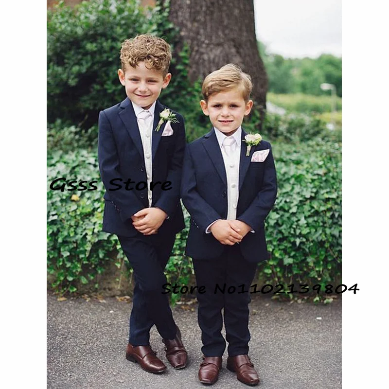 Boys Suits Formal 2 Piece Business Wedding Tuxedo Important Occasion Dresses Kids Blazer Pants Summer Fashion Kids Jacket Suit