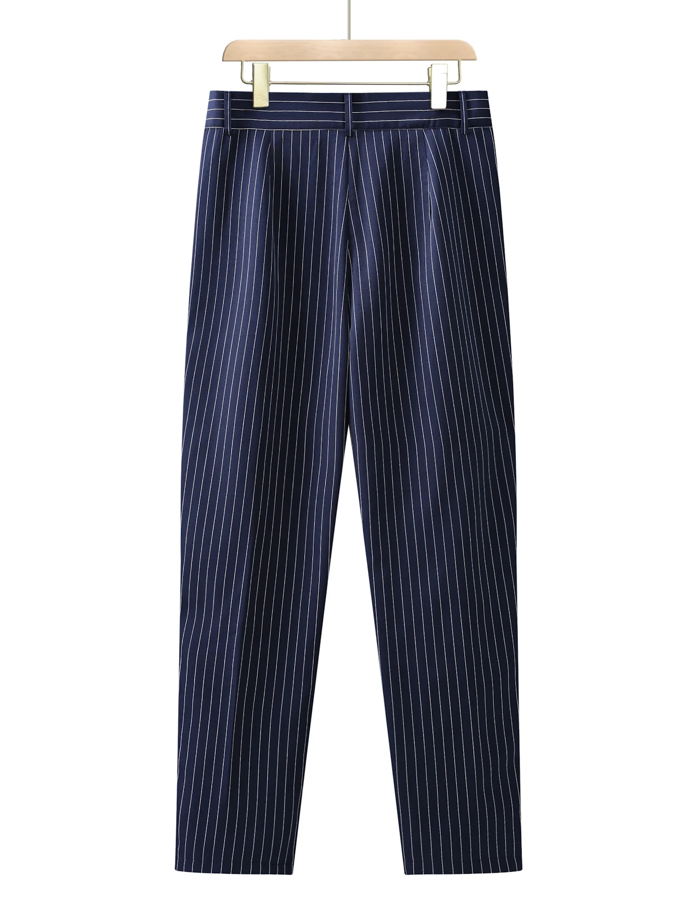 Blue Striped Business Casual Pants Spring Autumn Long Trousers for Men