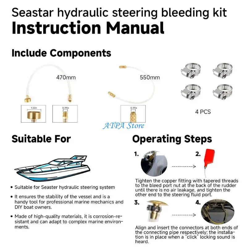 

U13C Marine Hydraulic Bleeder Quick Release Leak Proof Marine Bleeding Tool