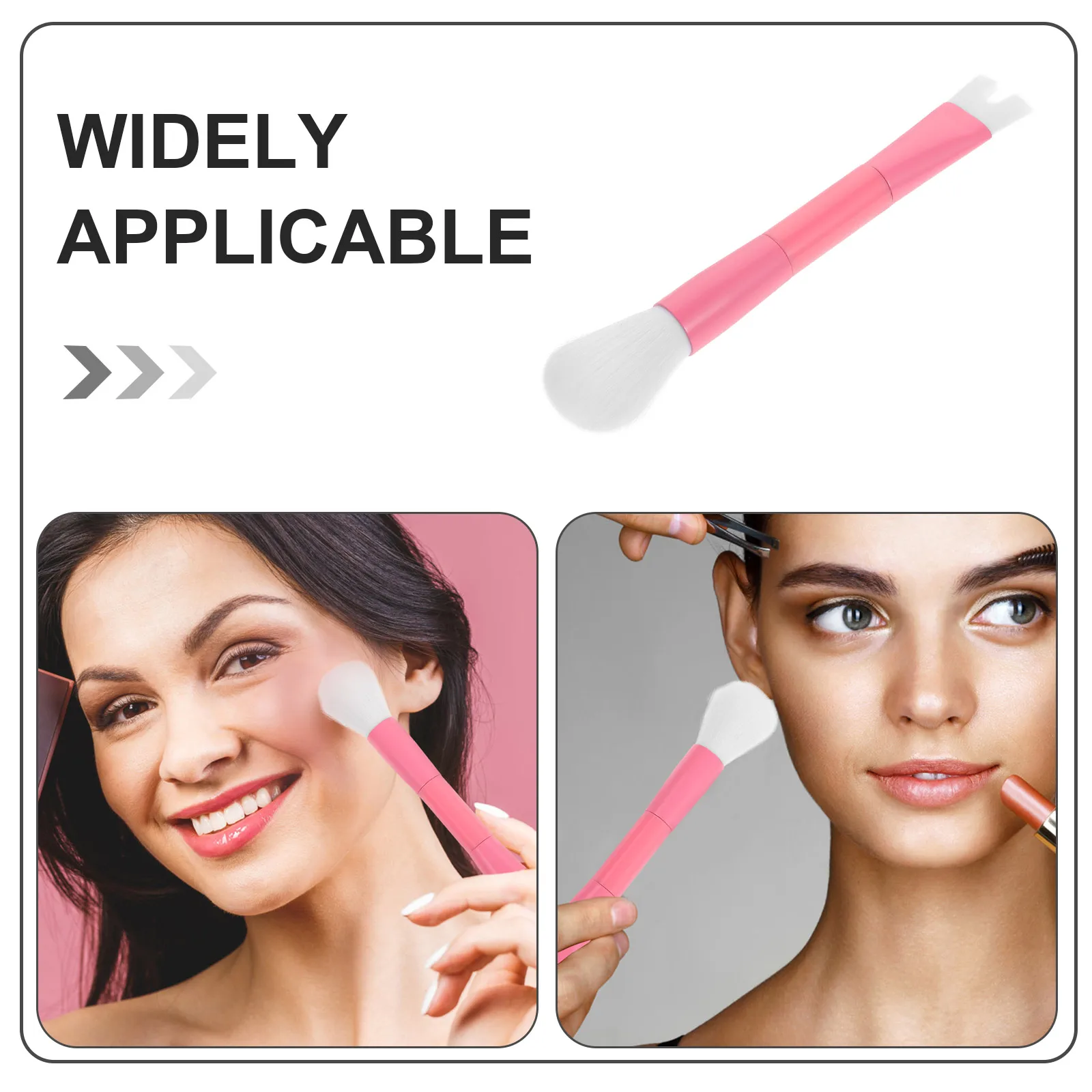 Pincel de contorno de nariz em forma de u, ponta dupla para efeito de ponte alta 3d, pó de contorno facial, aplicação, pincel de maquiagem, nylon macio