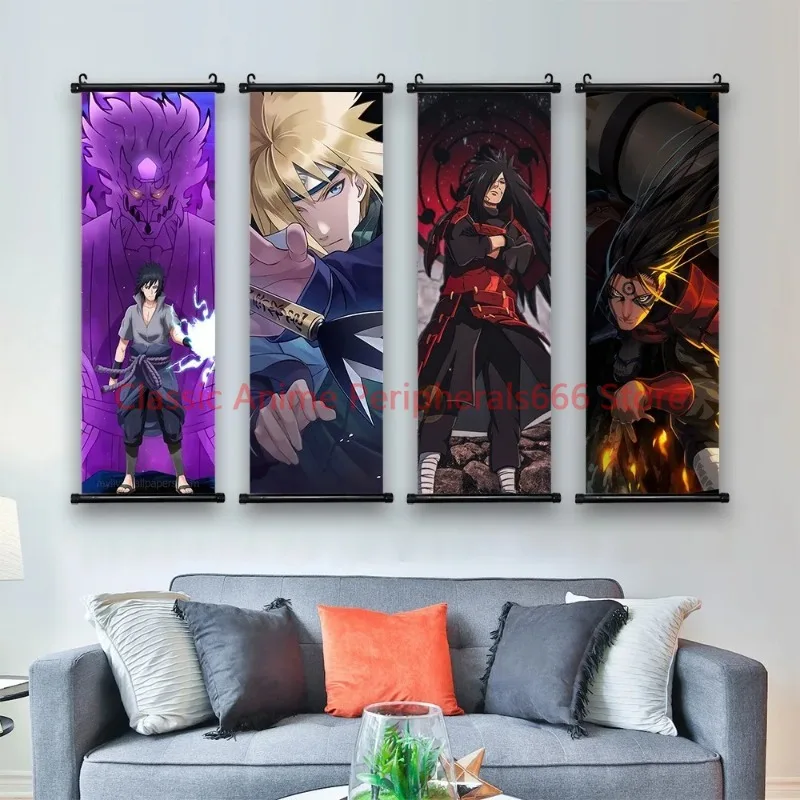 Anime Scroll CanvasWall Hanging Pintura Kakashi Home Poster Sasuke Art Decoração do quarto Presente Itachi Quente Japonês Quente