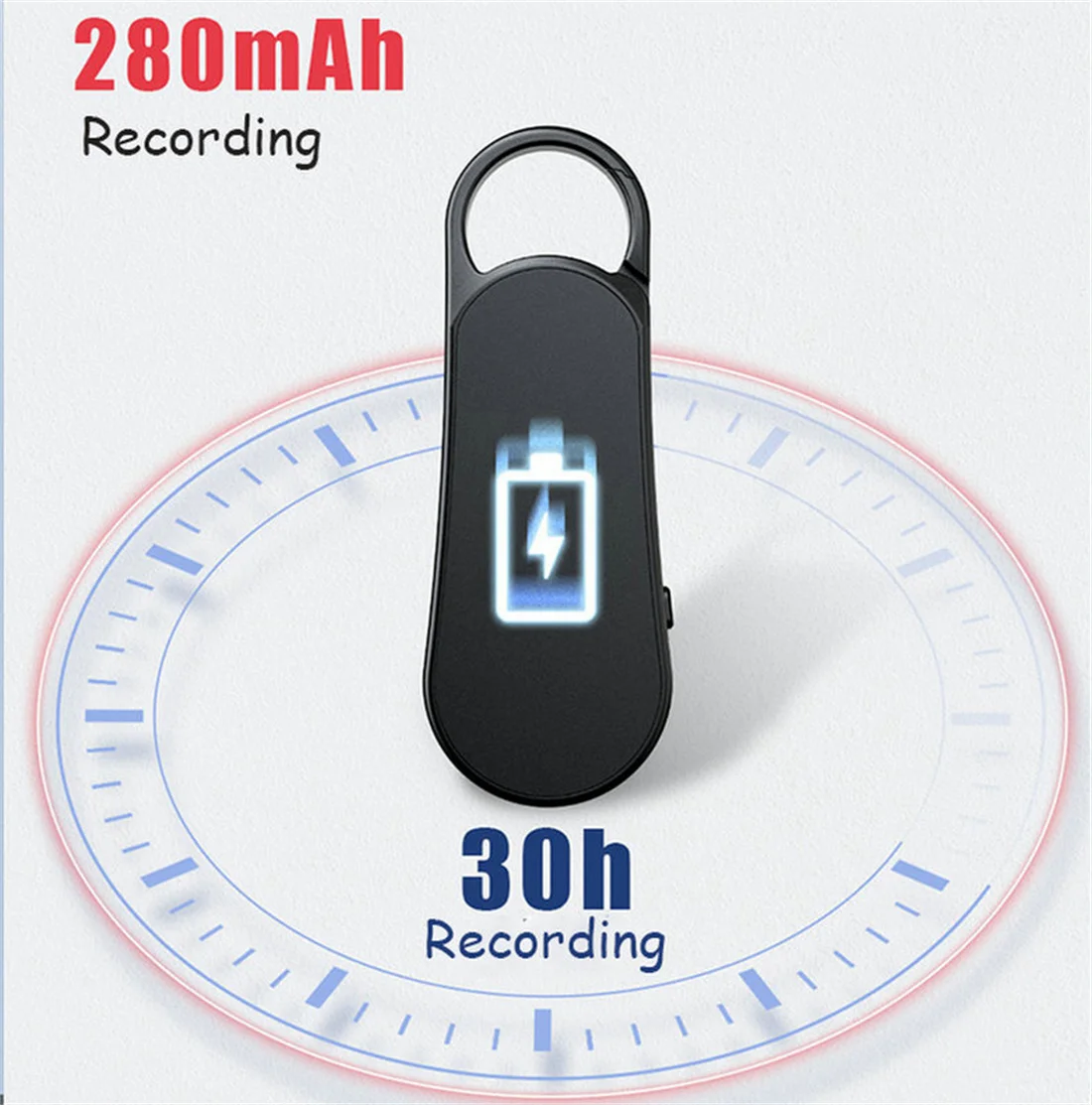 

Vandlion V56 MP3 Music Player 700Hours Digital Voice Recorder 64GB Activated Dictaphone with Magnet Noise Reduce Audio Recording