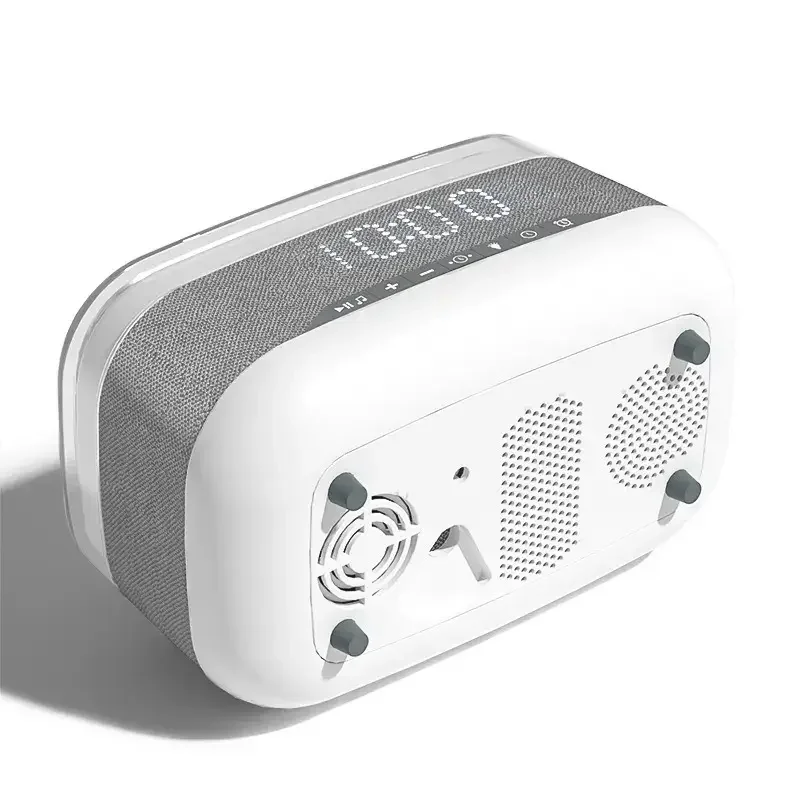 Speaker musik MP3 BT kreatif, kotak suara Speaker Bluetooth Caixa De Som dengan lampu warna-warni jam Alarm pengisi daya nirkabel