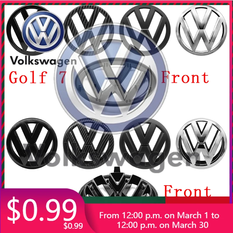 

Car Sticker For Volkswagen VW Golf 7 MK7 Golf7.5 MK7.5 135mm 138mm Front Grille Logo Badge 113mm Trunk Lid Logo Emblem Repl