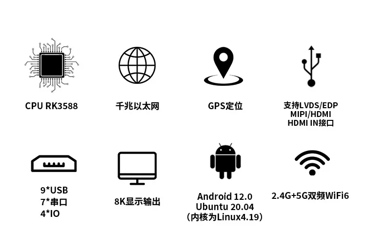 RK3588 admite la placa principal del robot informático de borde de puerto de red dual industrial Ubuntu Android Debian