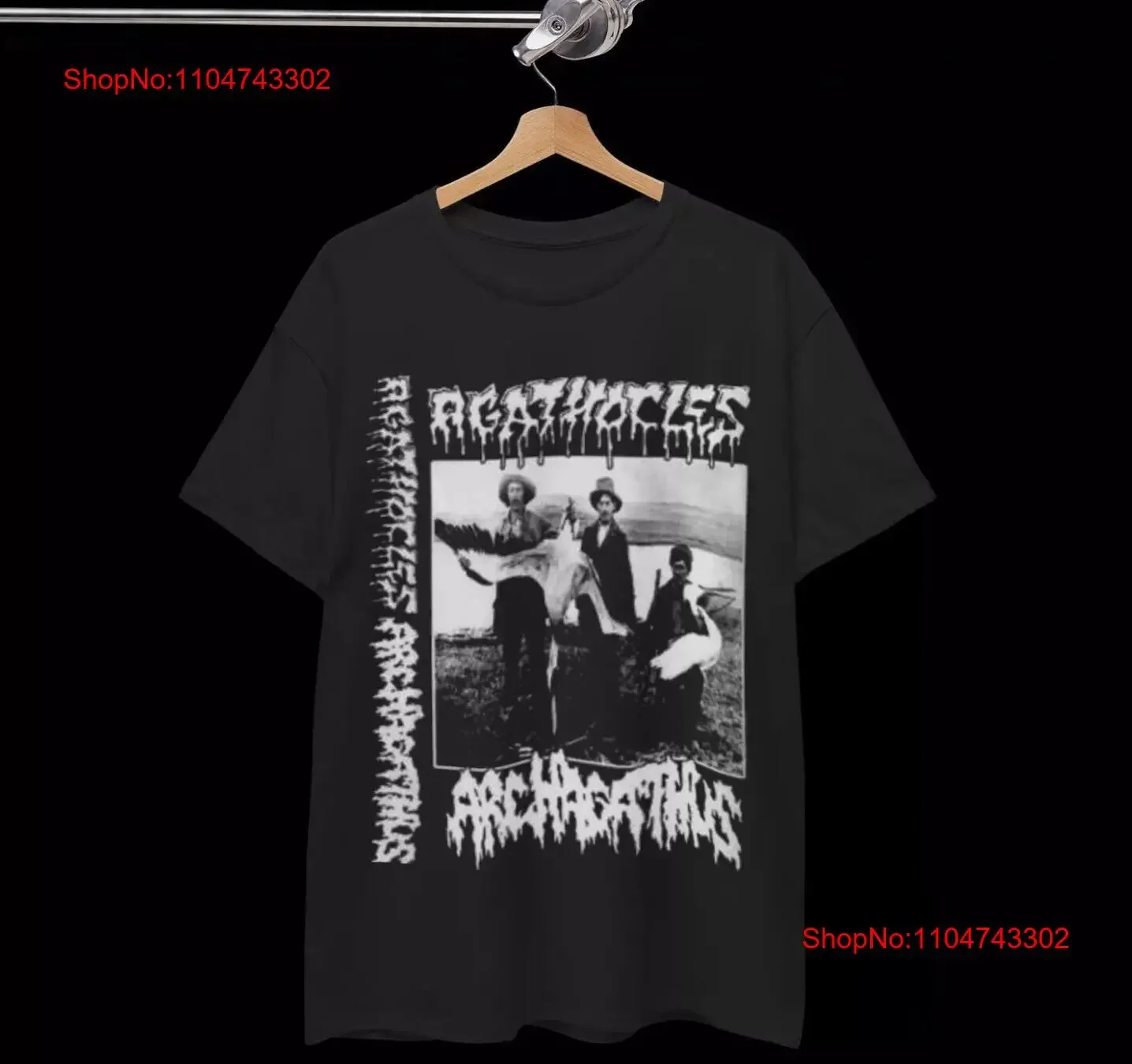 Agathocles Archagathus Split T Shirt Mince Core Grind Crust Band Merch Vintage vintage Washed Top For Everyday Wear Breathable