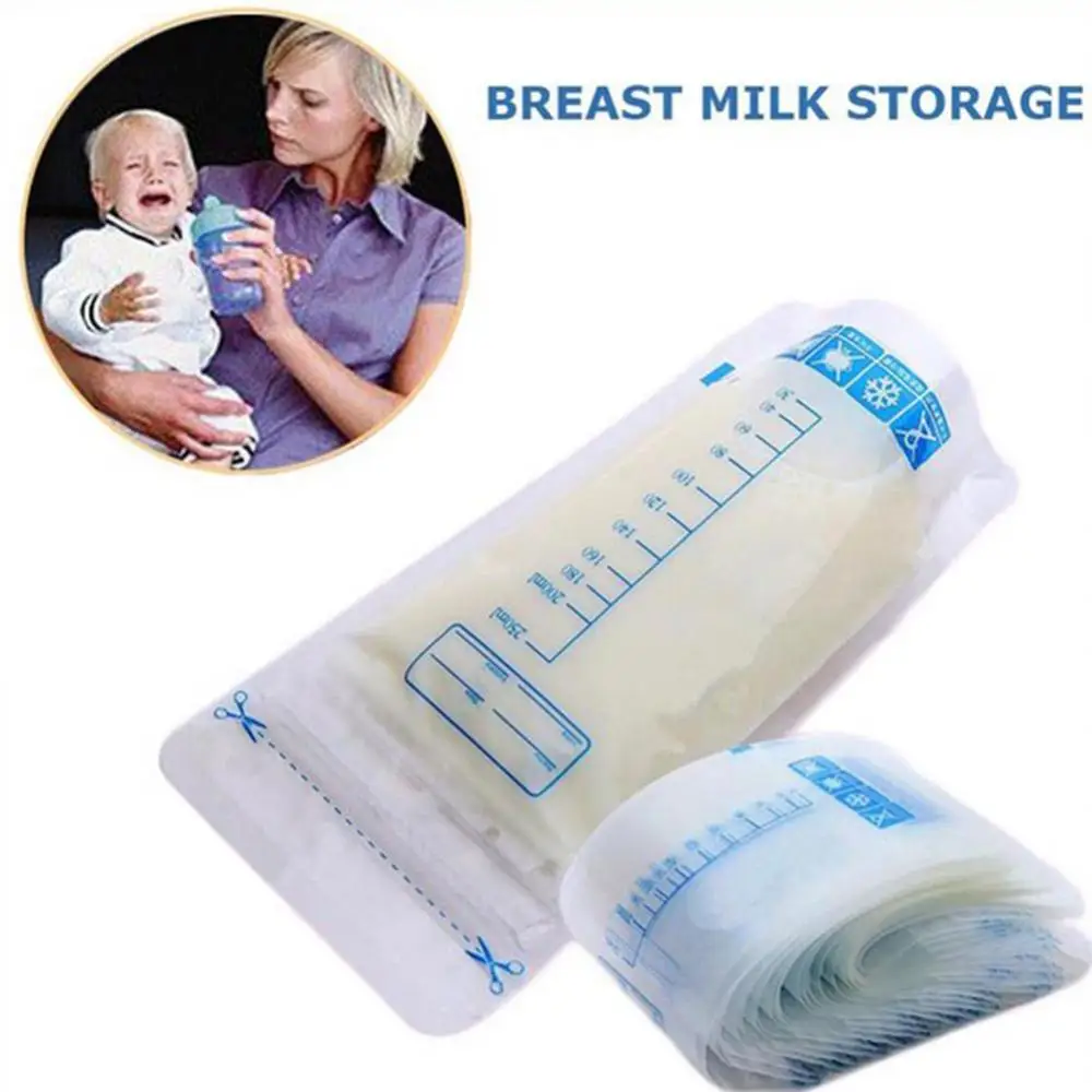 30Pcs 250ml Clear Baby Breast Milk Storage Bag Feeding Freezer Seal Container Saran Wrap Plastic Bags