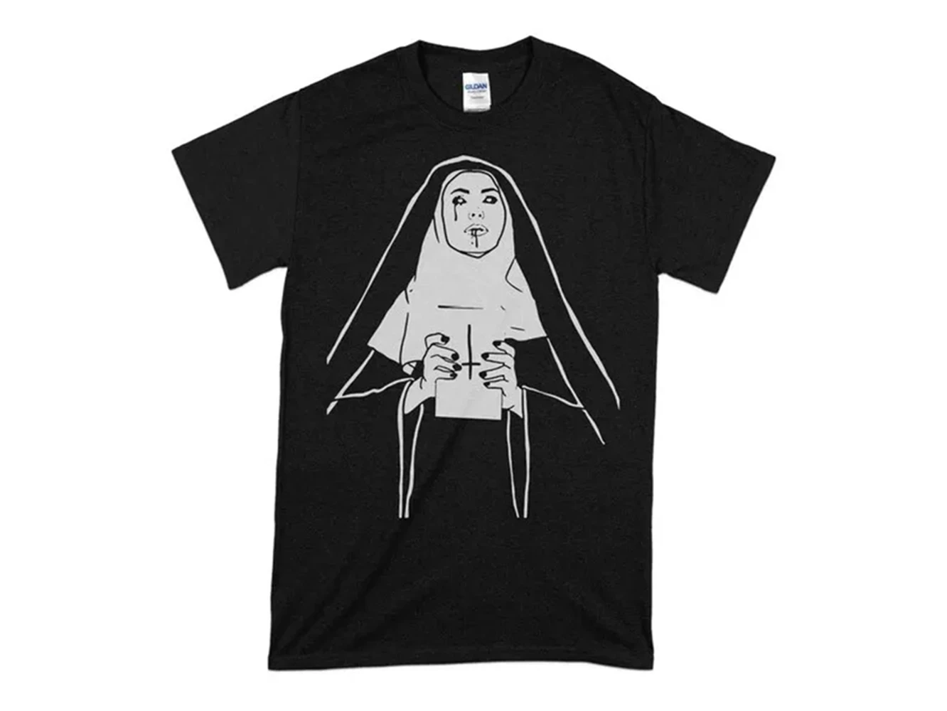 Horror Unholy Nun T-Shirt Men Women 100% Cotton Plus Size Oversized Summer Printed Casual Streetwear O-Neck Unisex Tees 43001