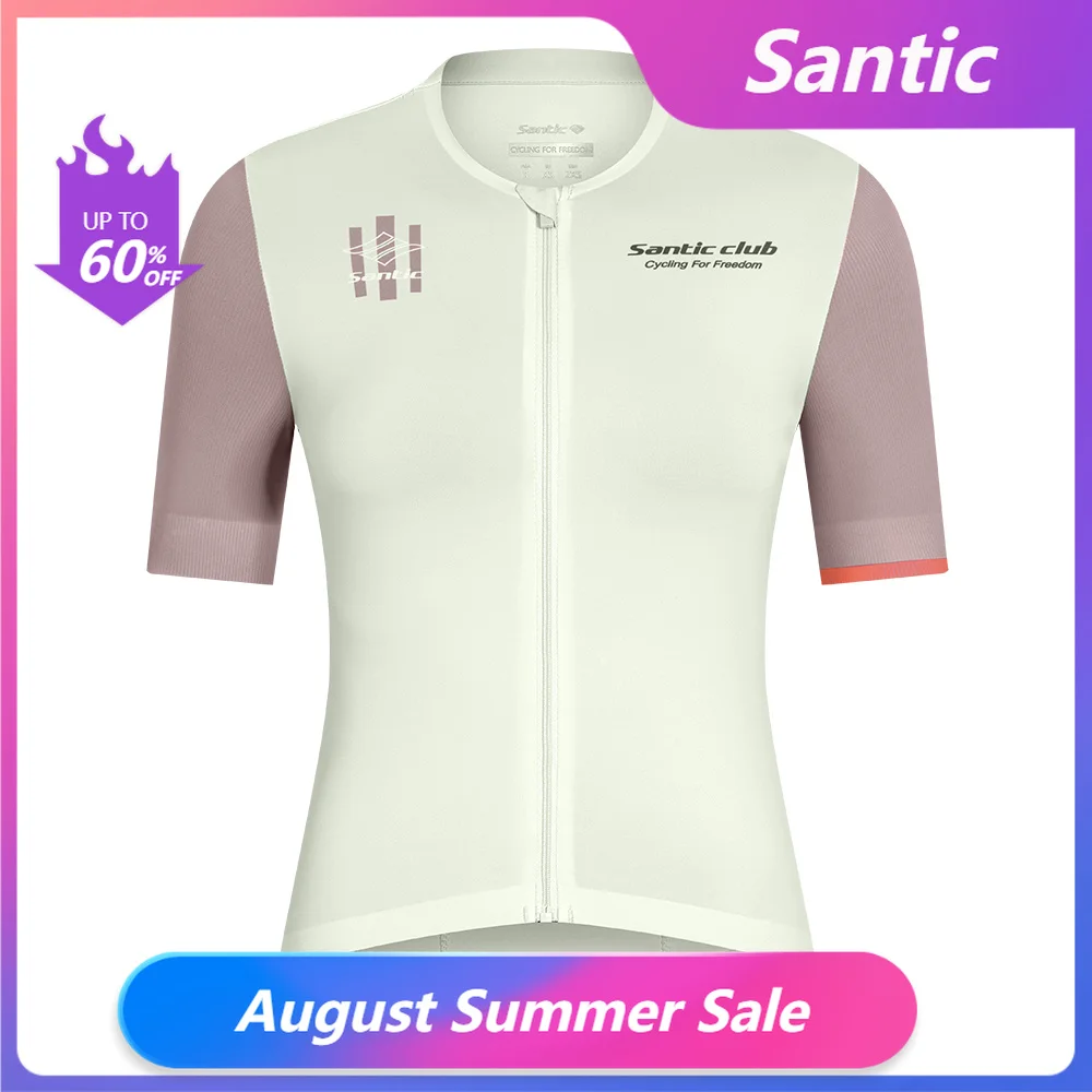 Santic Camisa Ciclismo Feminina Manga Curta UPF50