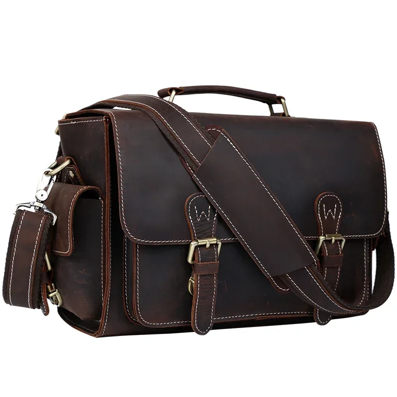 

Tiding Vintage Style Real Leather Camera Messenger Dslr Bag Genuine