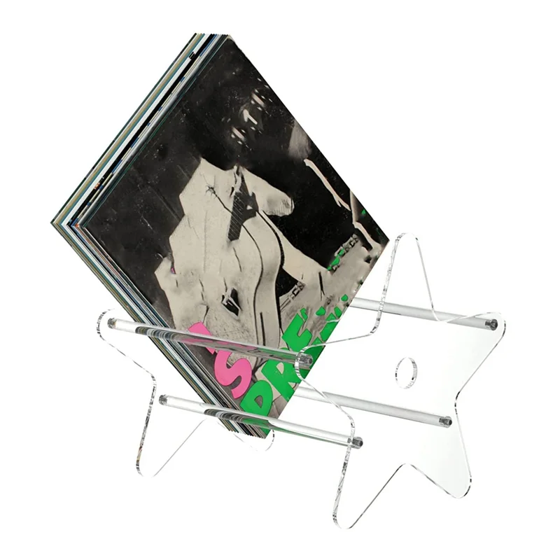 حامل تخزين سجل من الفينيل ، حامل منظم أقراص سي دي شفاف لألبومات مفردة أو بوابة ، أكريليك