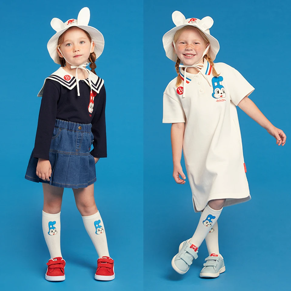 2024 Summer 여름옷 Bebe Korean Kids T Shirt Cartoon Dress 베베 Children Clothes Boys Clothes Girl Dress 키즈옷 아동상의 Children Clothing