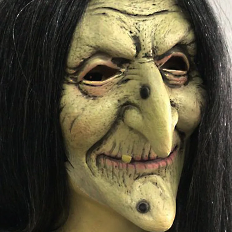 Le Cool Halloween , funny and scary old lady latex witch hat mask