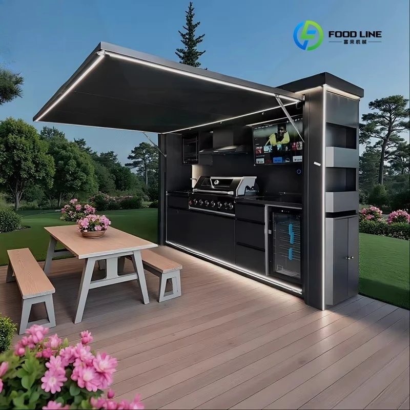 Outside Modern Water - Proof Stainless - Steel Prefab Bbq Cabinets Picnics Camping Backyards Furniture Outdoor Kitchen Custom