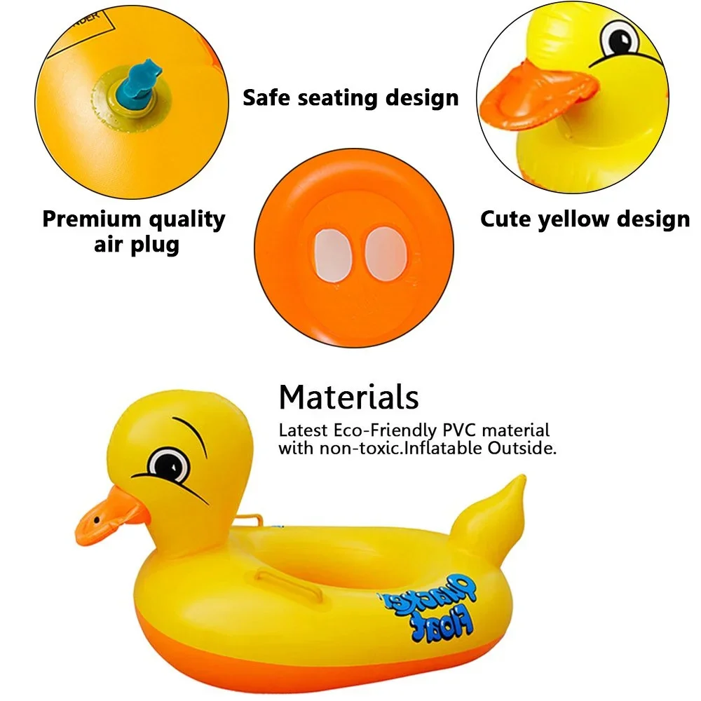 Ente Aufblasbares Spielzeug für Baby Schwimmen Float Sitz mit Griff Outdoor PVC Aufblasbarer Ring für Pool Strand Sommer Wasserspielzeug
