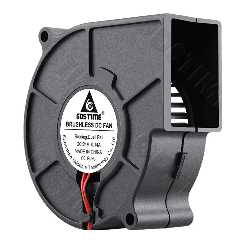 Gdstime 75mm Blower Fan 24V 12V 5V Turbo Blower USB Dual Ball 75x30mm DC Brushless Fan Computer PC Case Cooling Centrifugal Fan
