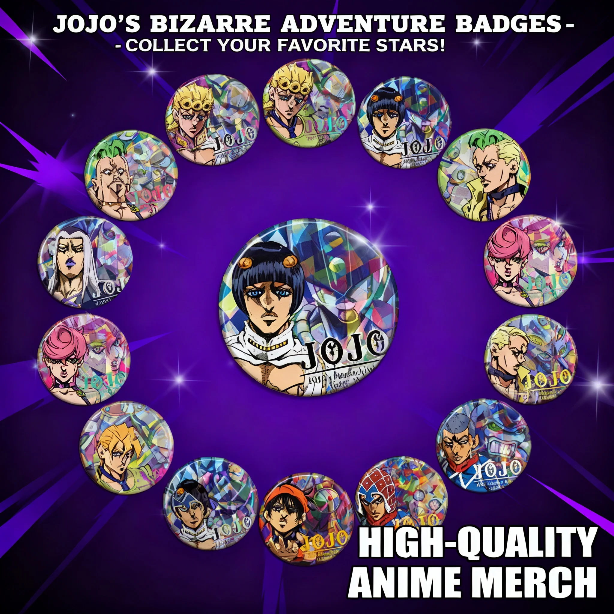 

JoJo Bizarre Adventure Golden Wind Mirror Cosplay Badge Pin Anime Manga Brooch F Style Collectible Merchandise Gift for Fans