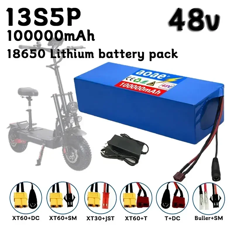 

48V 13S5P 18650 Lithium Battery Pack 100Ah Suitable for electric scooters, mountain bikes 250-1000W