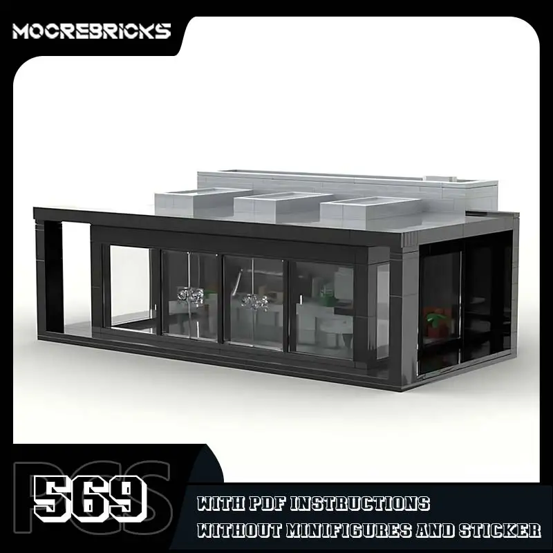 Blocos de montagem de blocos para crianças, Modelo moderno de café, Arquitetura Urbana, Pequenas partículas, Puzzle Toy, Série Coleção