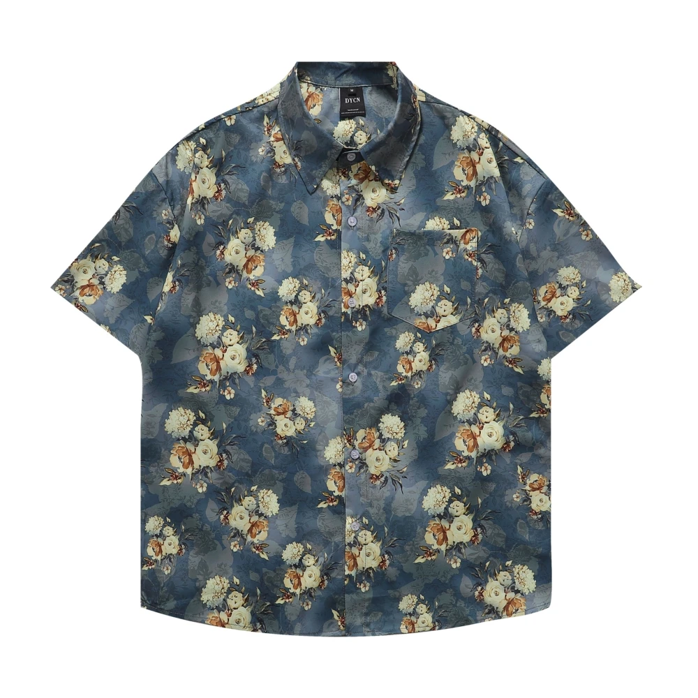 

Гавайская пляжная рубашка с коротким рукавом, в стиле ретро
