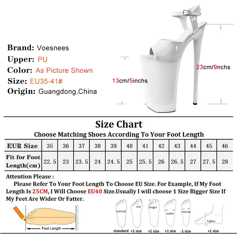 23cm 9inches Modern Sandals Bright PU Fabric Platform High Heels Exotic Stripper Pole Dance Shoes Thin Heels Women Party Sandals