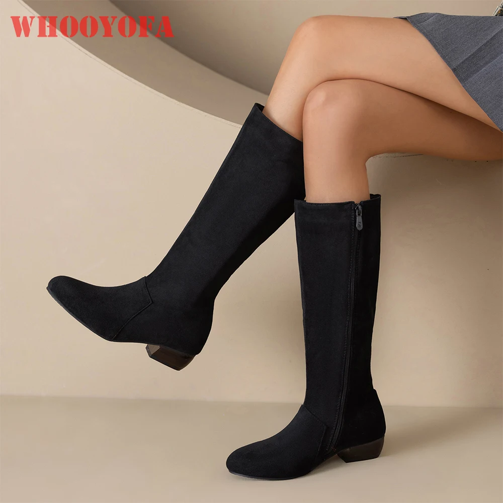 

2026 Новые модные весенние ботинки до середины икры для взрослых, черные, красные женские повседневные туфли на низком квадратном каблуке 3 см, большие размеры 11 42 44 47