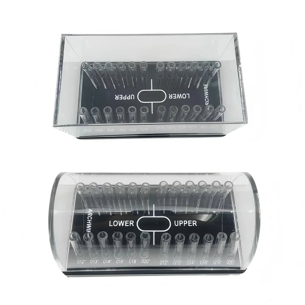 1Pc Dental Ortho Arch Wire Placement Box, Acrylic Transparent Organizer for Round/Rectangular Archwires Dentistry Materials